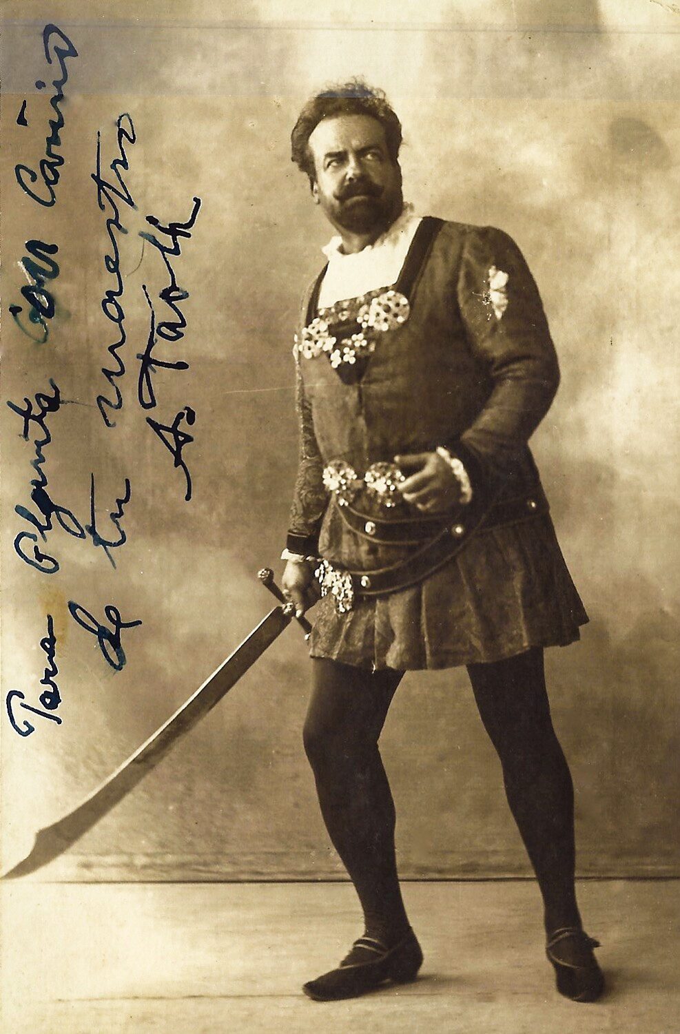 Fotografía autografiada de Antonio Paoli dedicada a Olga Iglesias.